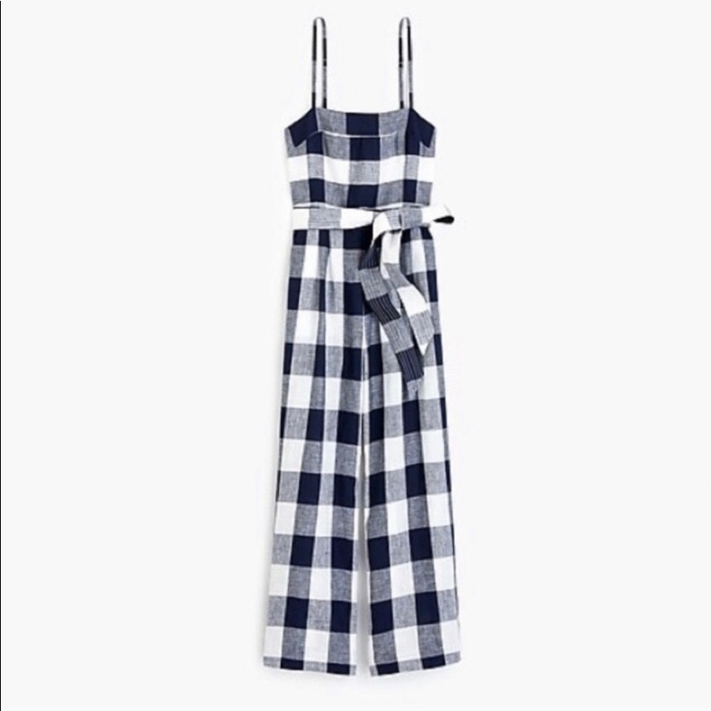 Jcrew gingham jumpsuit